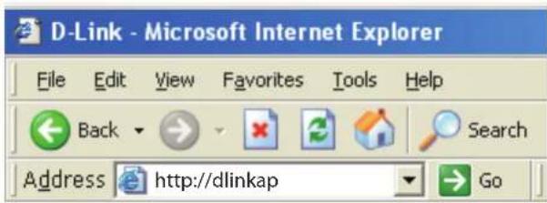 D-Link - Microsoft Internet Explorer File Edit View Favorites Tools Help Back Search Address http://dlinkap Go