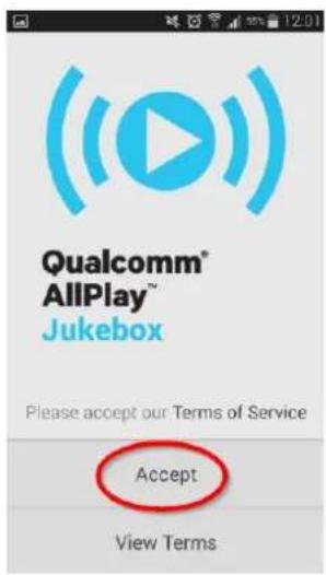 Qualcomm® AllPlay™ Jukebox Please accept our Terms of Service Accept View Terms