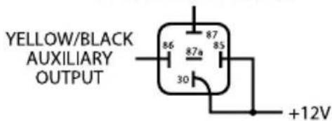 YELLOW/BLACK AUXILIARY OUTPUT 86 87 87a 85 30 +12V