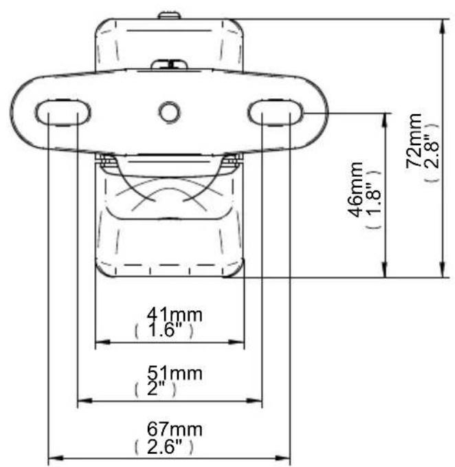 46mm (1.8") 72mm (2.8") 41mm (1.6") 51mm (2") 67mm (2.6")