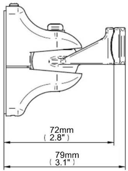 72mm ( 2.8" ) 79mm ( 3.1" )