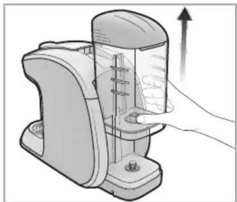 Illustration of a hand operating a device with a scroll wheel and directional arrow (no text or symbols)