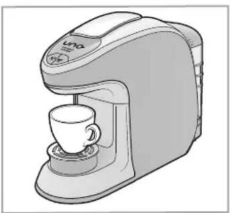 Illustration of a coffee maker with a cup and saucer (no text or symbols)