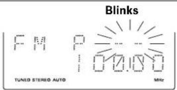 Blinks FM P TUNED STEREO AUTO MHz