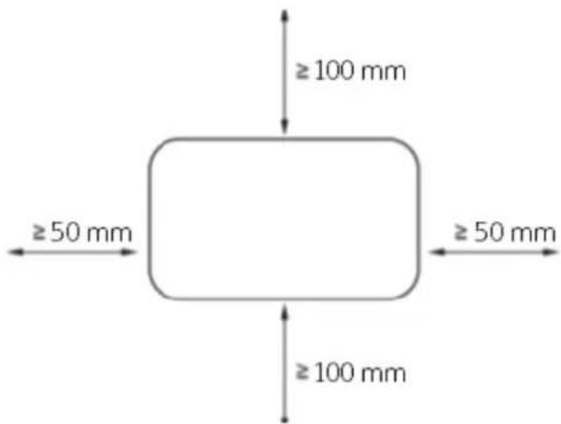 ≥100 mm ≥50 mm ≥50 mm ≥100 mm