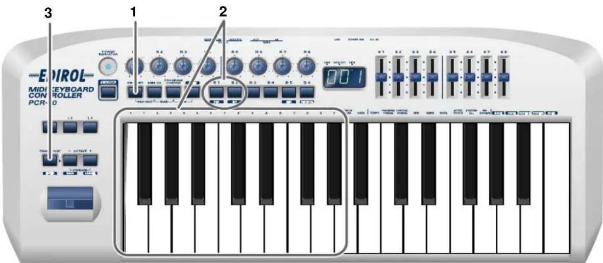 3 1 2 E&IROL MIDI keyboard CONTROLLER PCR-0 0.01