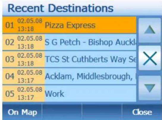 Recent Destinations 01 02.05.08 Pizza Express 13:18 02 02.05.08 S G Petch - Bishop Auckland 13:18 03 02.05.08 TCS St Cuthberts Way Se 13:18 04 02.05.08 Acklam, Middlesbrough, 13:17 05 02.05.08 Work 13:17 On Map Close
