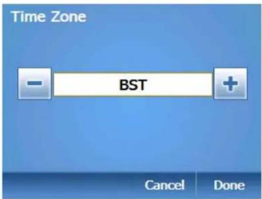 Time Zone - BST + Cancel Done