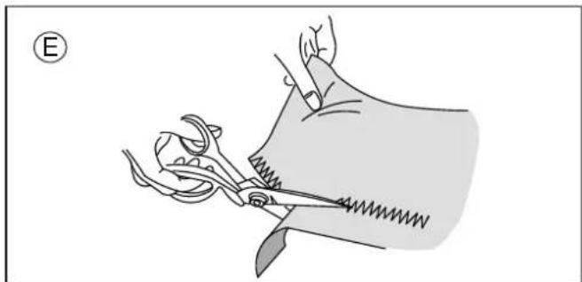Illustration of a hand using scissors to cut a piece of scissors (no text or symbols present)