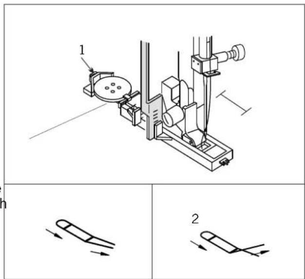 Technical diagram showing a mechanical device with labeled components and two schematic diagrams below.