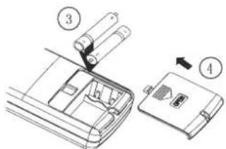 Technical diagram showing a device's internal structure with labeled parts 3 and 4, including a directional arrow indicating movement.