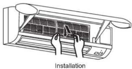MITSUBISHI MSZ-WG20VA-H1 - Installing the filter. - 1