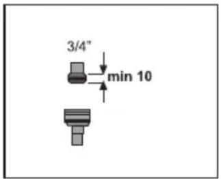 3/4" min 10