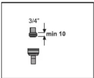 3/4" min 10