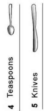 4 Teaspoons 5 Knives