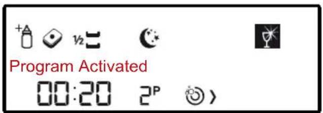 Program Activated 00:20 2P >