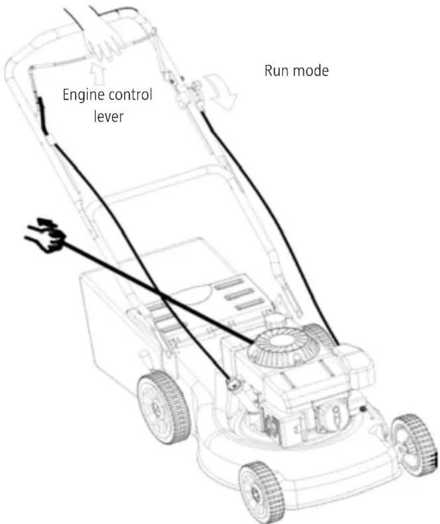 Engine control lever Run mode