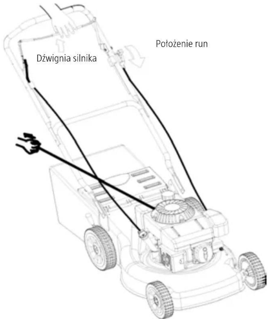 Dźwignia silnika Potożenie run