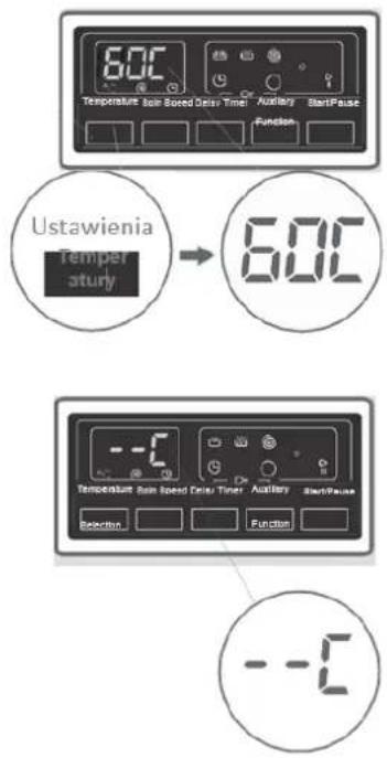 6.0°C Temperature Spin Sanded Delay Time: Auditory StartPause Function Ustawienia temperature 6.0°C Temperature Spin Speed Center Timer: Auditory StartPause Selection Function --C