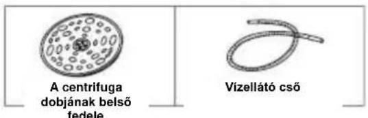 A centrifuga dobjának belső fedele Vizellátó cső