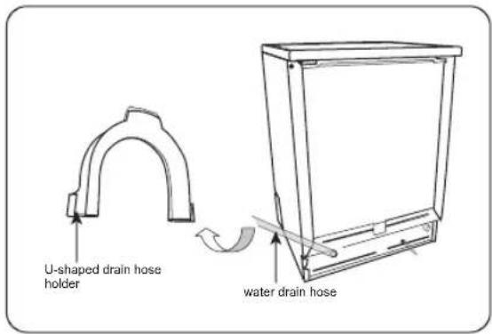 U-shaped drain hose holder water drain hose