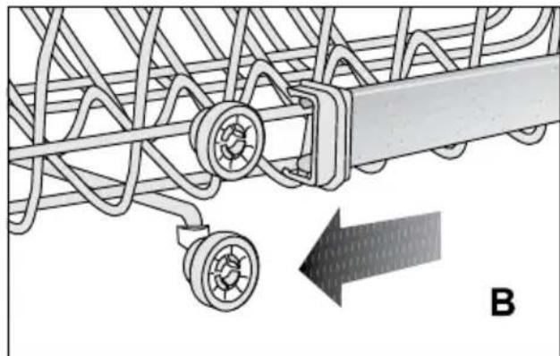 Defy DDW 179 - Adjusting the height of empty upper basket (depends on the model) - 2