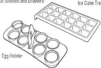 Shelves and Drawers Ice Cube Tray Egg Holder