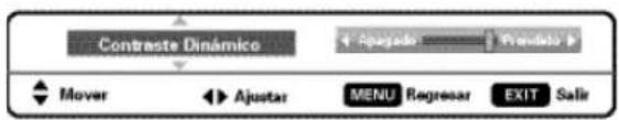 Contraste Dinámico Ajustar MENU Regresar EXIT Salir