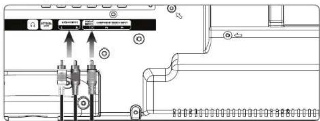 Technical diagram showing electrical connections with labeled components and directional arrows indicating signal flow or measurement.