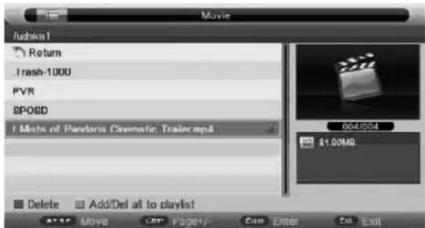 Movie /udhka1 Return .Irash-1000 PVR SPOSD ! Mets of Pandora Cinematic Trainer.mp4 Delete Add/Del all to playlist 004/004 $1.00MΩ ATTF MOVE CRT PAGE+/- Edit ENTER Call Exit