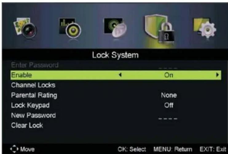 LTC LED-1605 - Låssystem-meny (Lock system) - 2