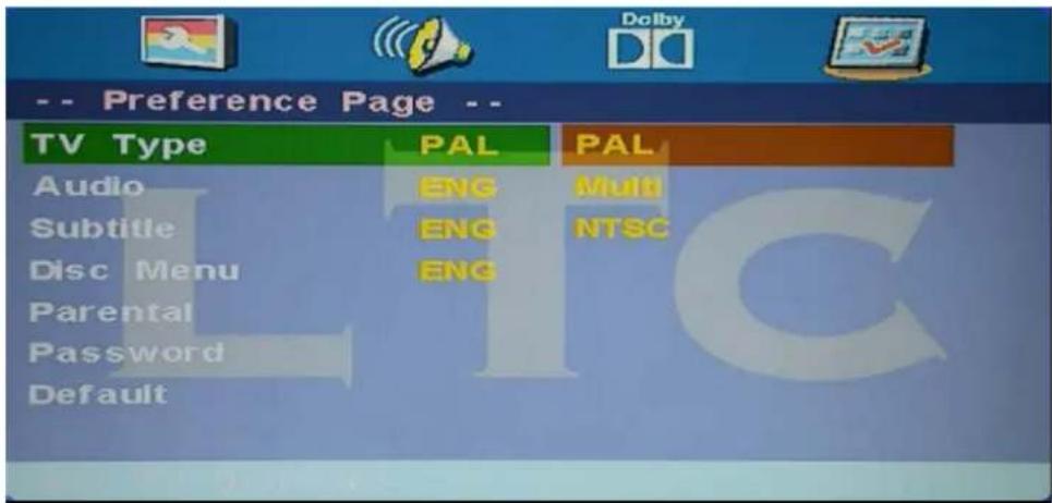 LTC LED-1605 - Preferensinställning (Preference Setup) - 1