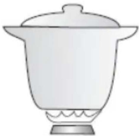 Simple line drawing of a pot with a lid and base, no text or symbols present
