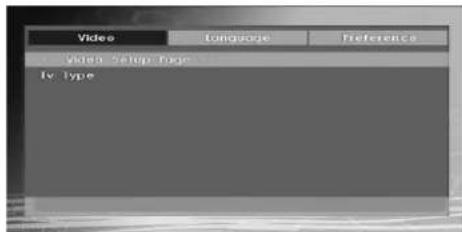 Video Language Preference Video Setup Type Type