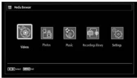 Media Browser Videos Photos Music Recordings Library Settings Select
