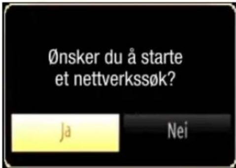 Ønsker du å starte et nettverkssøk? Ja Nei