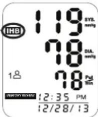 IHB 119 SYS mmHg 78 DIA. mmHg 78 PdL min 12/35 PM 12/28/13