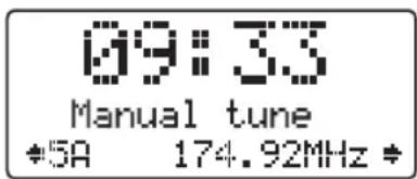 09:33 Manual tune *5A 174.92MHz *
