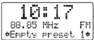 10:17 88.85 MHz FM +Empty preset 1+