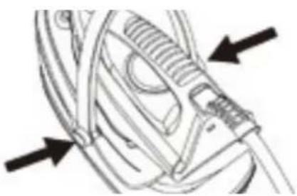 Technical line drawing of a mechanical component with arrows indicating direction (no text or symbols)
