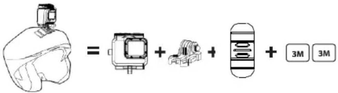 Diagram showing a robot head with camera and camera module components, plus a battery and 3M/3M buttons