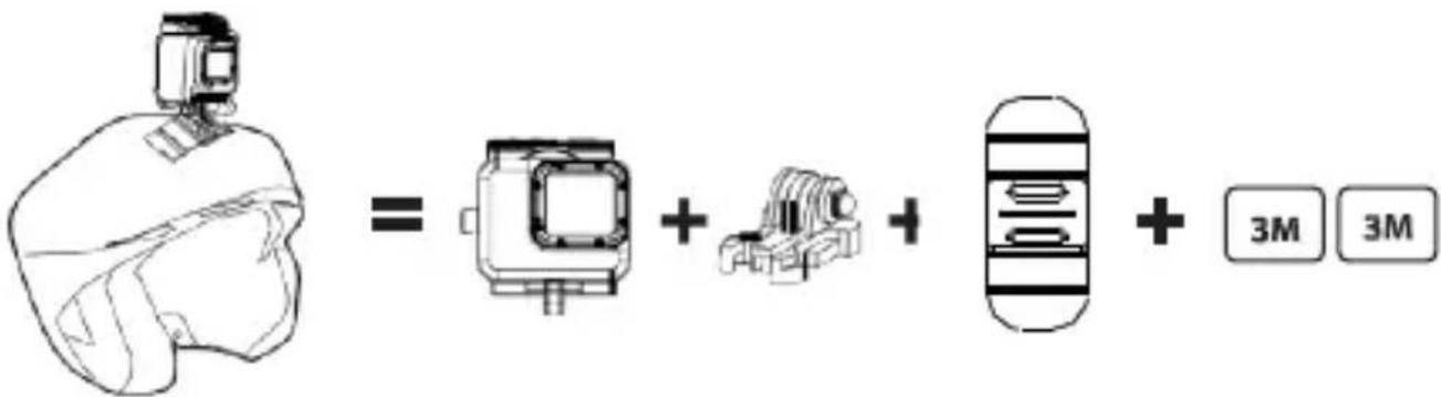 Diagram showing a robot and three mechanical components with labels 3M, likely representing a robot assembly or sensor system.
