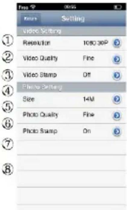 Video Setting Resolution 1080 30P Video Quality Fine Video Stamp Off Photo Setting Size 14M Photo Quality Fine Photo Stamp On