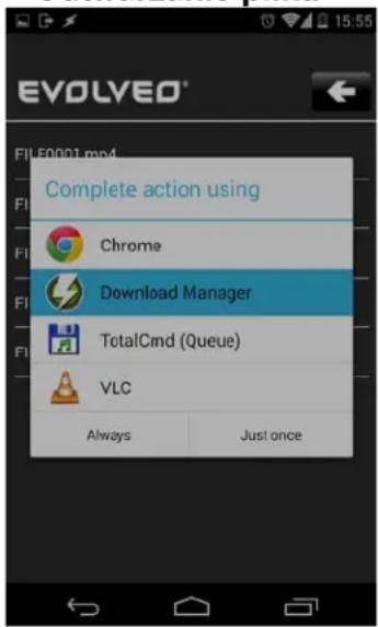 EVOLVEO File F0001.mp4 Complete action using Chrome Download Manager TotalCmd (Queue) VLC Always Just once