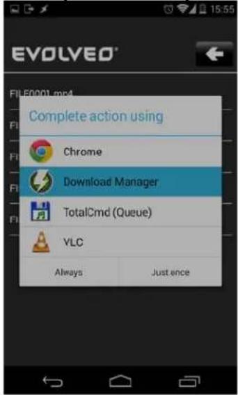 EVOLVEO FILE0001.mcp4 Complete action using Chrome Download Manager TotalCmd (Queue) VLC Always Just once