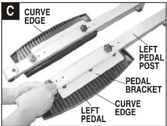 CURVE EDGE LEFT PEDAL POST PEDAL BRACKET LEFT PEDAL CURVE EDGE