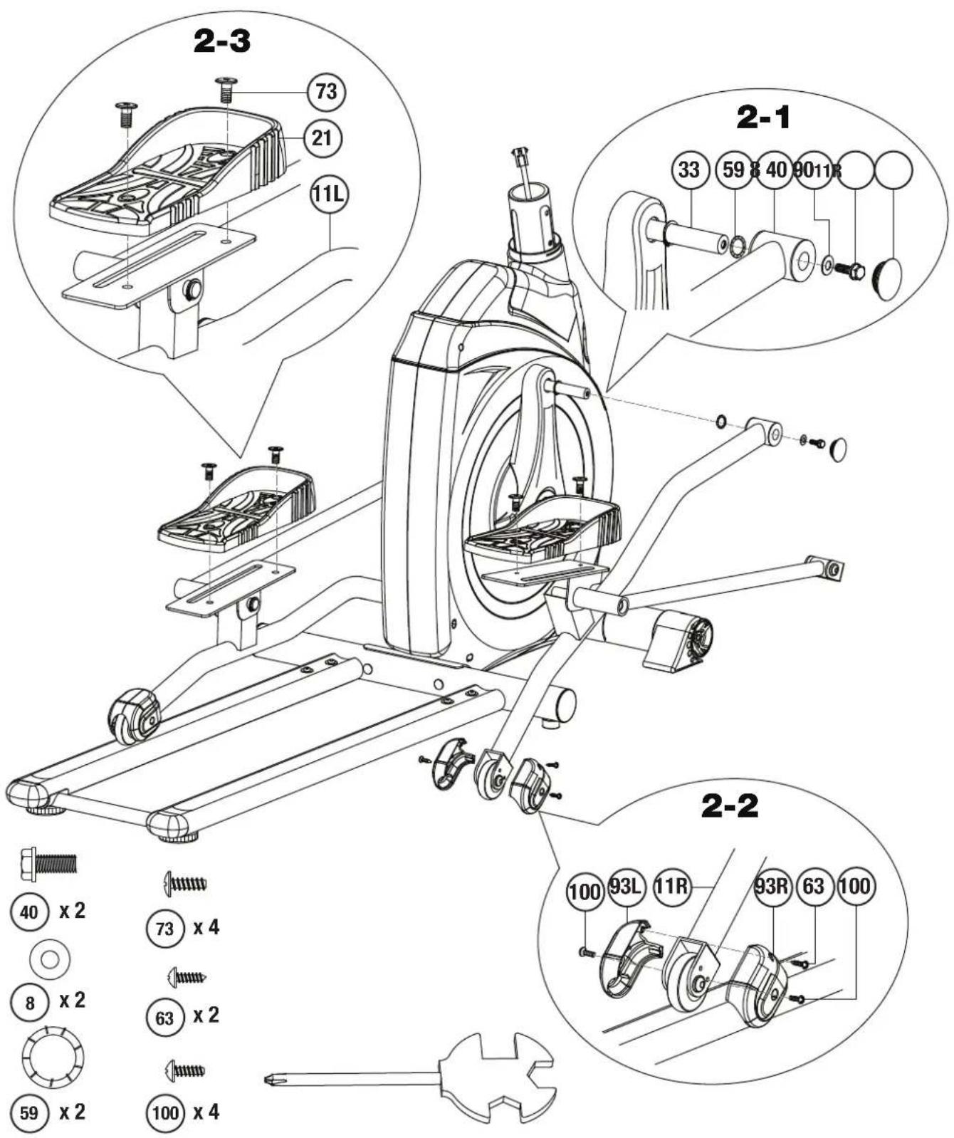2-3 73 21 11L 2-1 33 59 8 40 9011R 40 x 2 73 x 4 8 x 2 63 x 2 59 x 2 100 x 4 2-2 100 93L 11R 93R 63 100