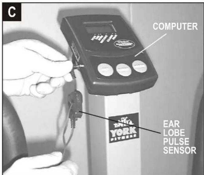 COMPUTER EAR LOBE PULSE SENSOR YORK FITNESS
