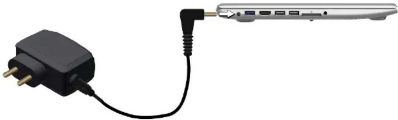 Electric plug connected to a device via cable, showing ports and power outlet (no text or symbols visible)