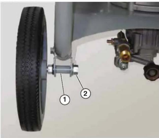 Labeled diagram of an aircraft landing gear system with numbered components